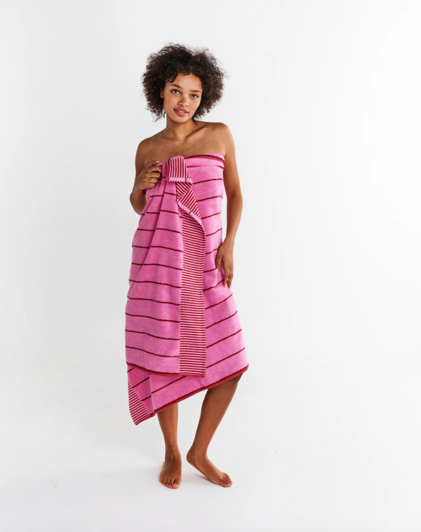 Kip & Co Stripe Terry Bath Sheet / Beach Towel