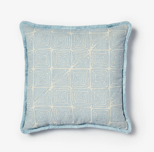 Bonnie & Neil Maze Soft Blue Cushion