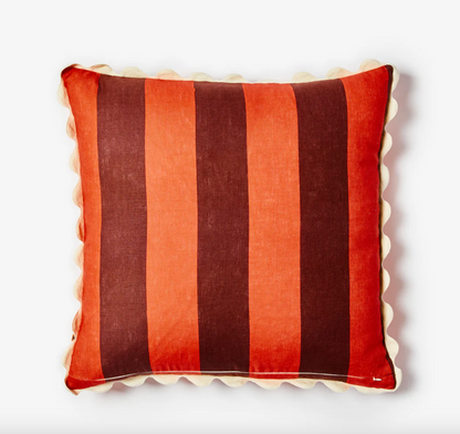 Bonnie & Neil Big Stripe Burgundy Cushion