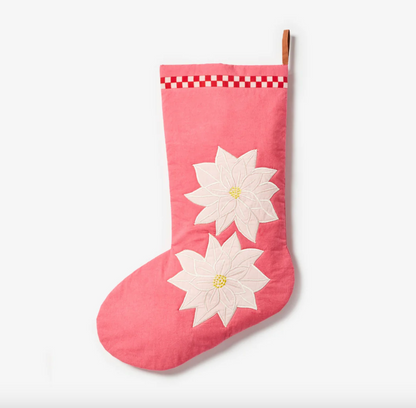 Bonnie & Neil Poinsettia Pink Christmas Stocking