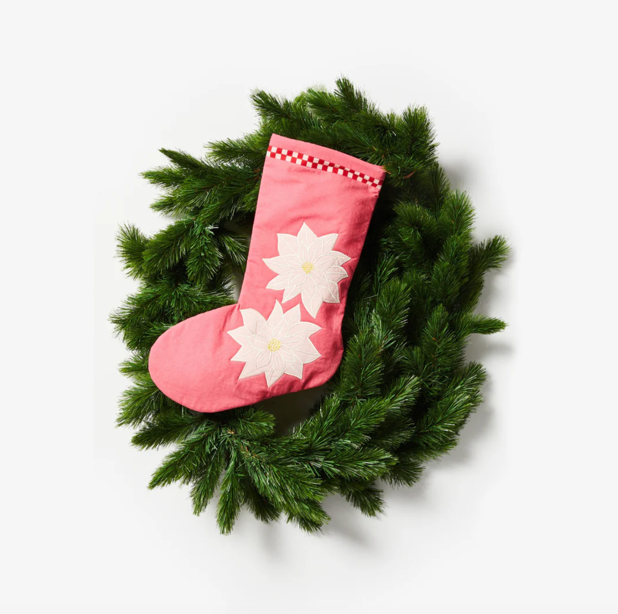 Bonnie & Neil Poinsettia Pink Christmas Stocking