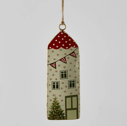 Village Enamel House Hanging Ornament