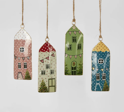 Village Enamel House Hanging Ornament