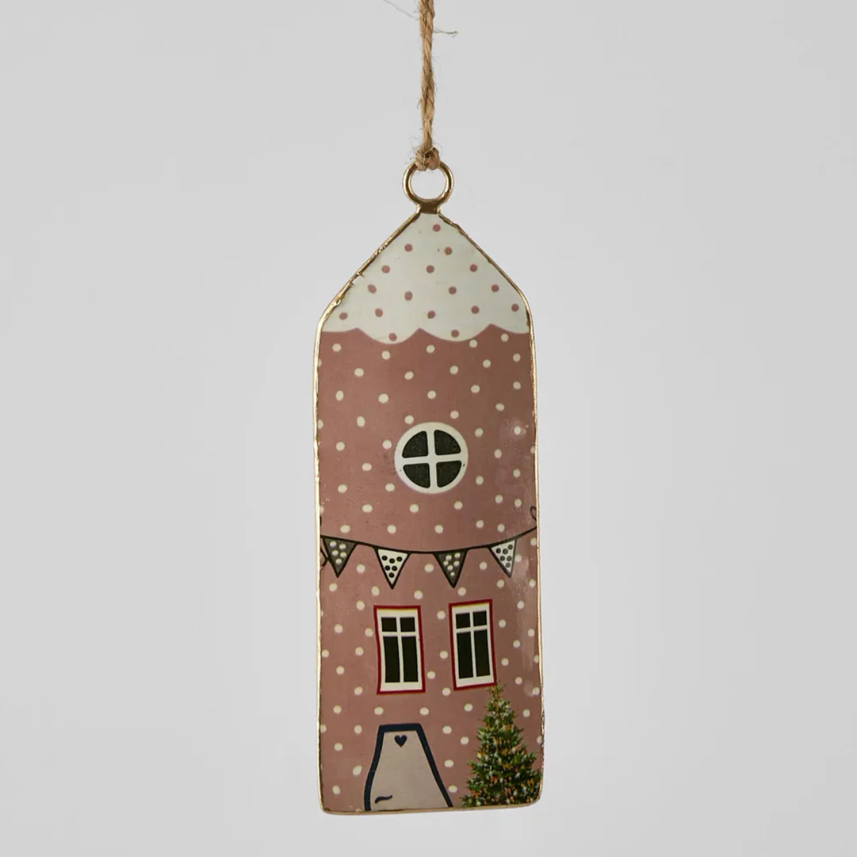 Village Enamel House Hanging Ornament