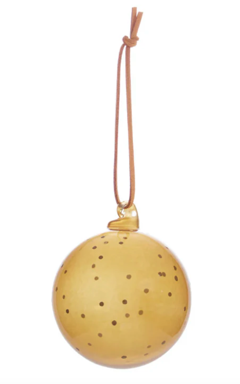 OYOY Natale Dot Glass Ball Amber