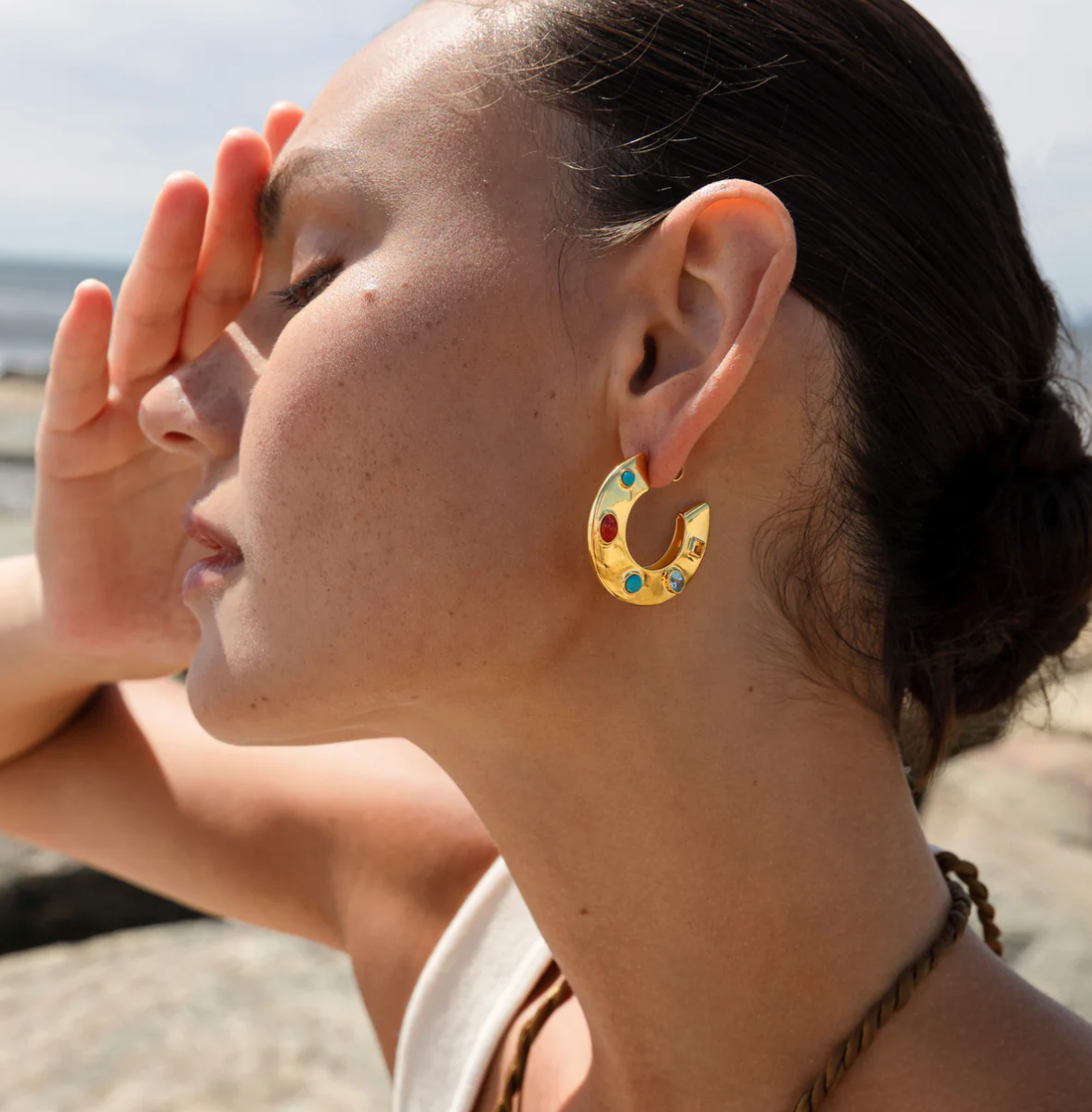 Lizzie Fortunato Saucer Hoop Earrings