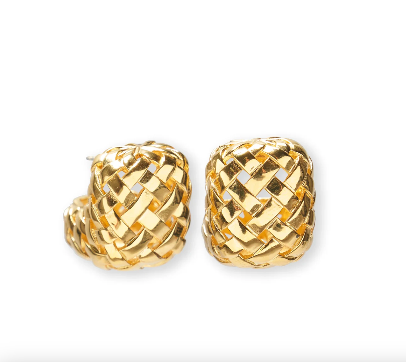 Lizzie Fortunato Woven Hoops in Gold