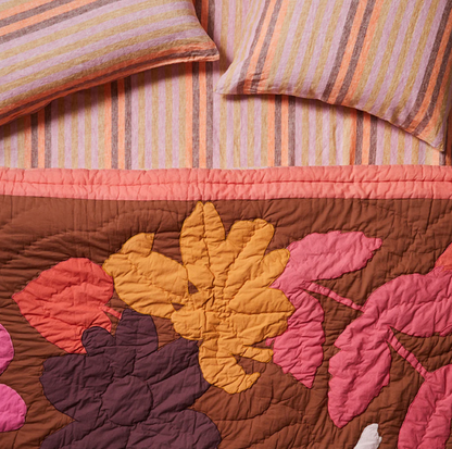 Bonnie & Neil Floral Applique Quilted Bed Spread