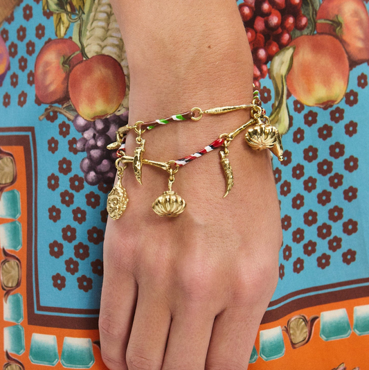 Alemais Tesori Rossa Stripe Charm Bracelet