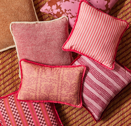 Bonnie & Neil Pinstripe Rose Cushion