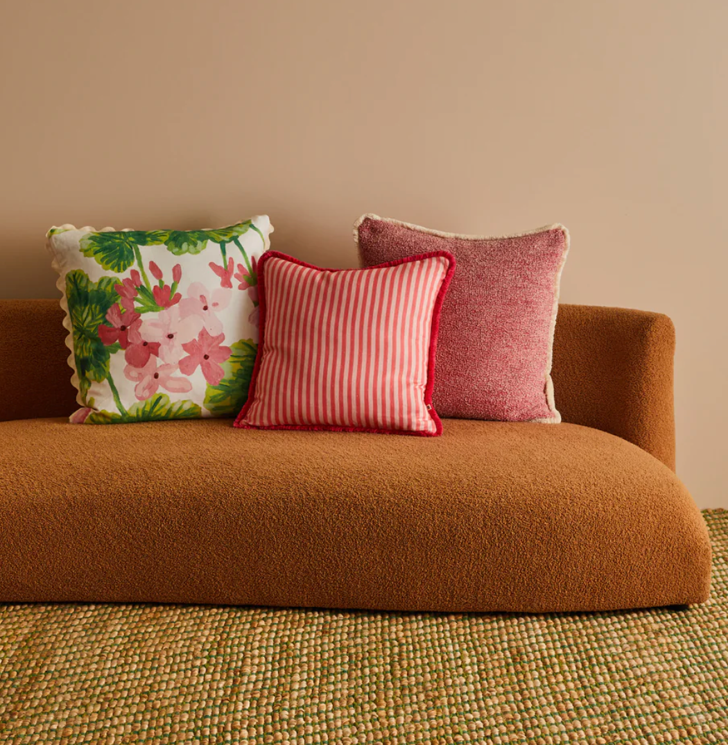 Bonnie & Neil Pinstripe Rose Cushion