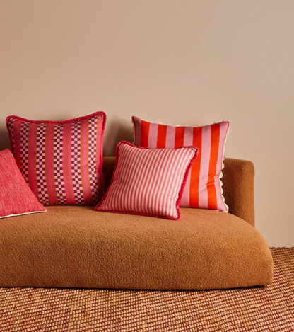 Bonnie & Neil Pinstripe Rose Cushion
