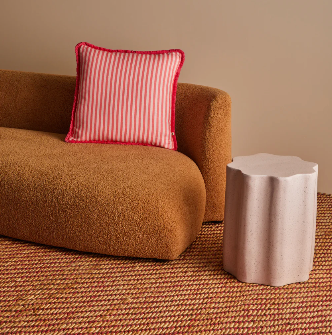 Bonnie & Neil Pinstripe Rose Cushion
