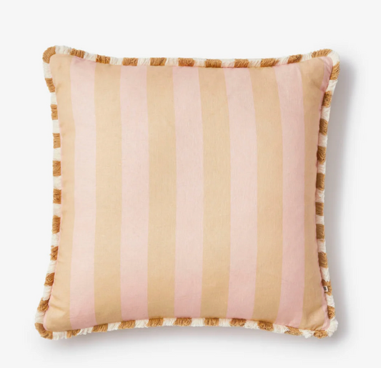 Bonnie & Neil Bold Stripe Buff Cushion