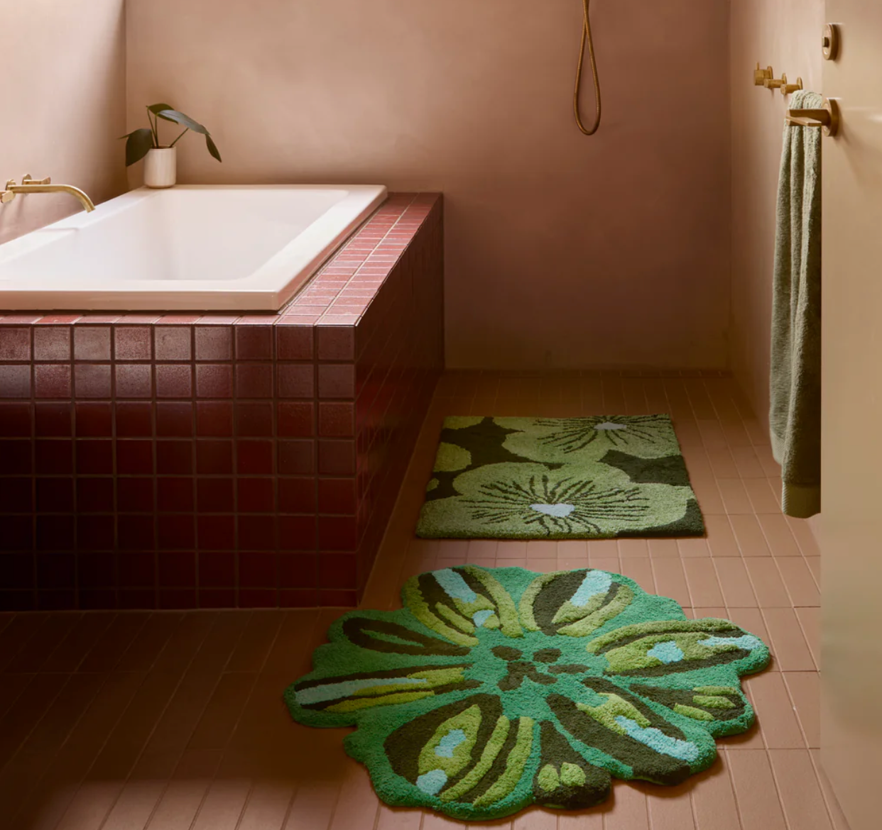 Bonnie & Neil Jardin Green Bath Mat
