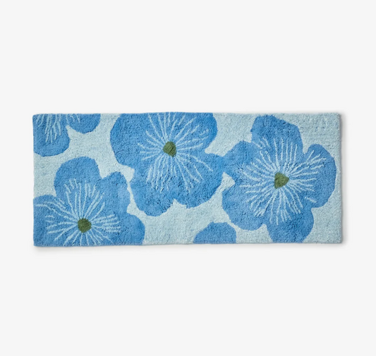 Bonnie & Neil Jardin Blue Long Bath Mat