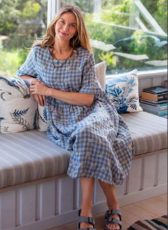Mandalay Lee Gingham Flowers Dress