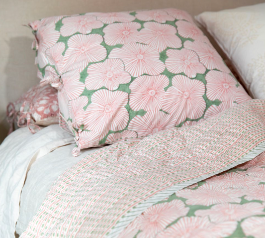 Mandalay Designs Stripe Hibiscus Bed Linen