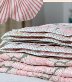 Mandalay Designs Stripe Hibiscus Bed Linen