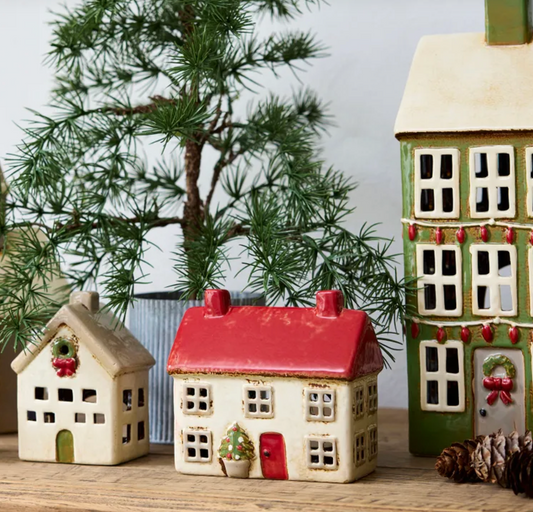 Christmas Tea Light Stone Cottage