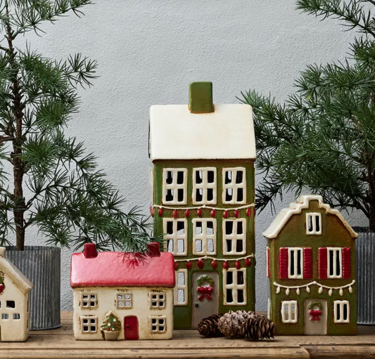 Christmas Tea Light Grande Chalet Green