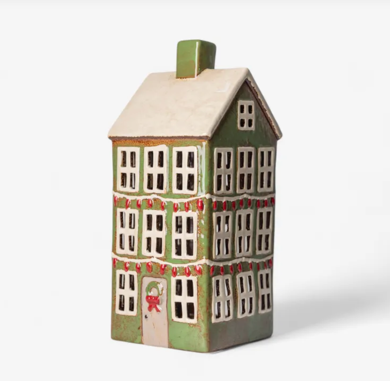 Christmas Tea Light Grande Chalet Green