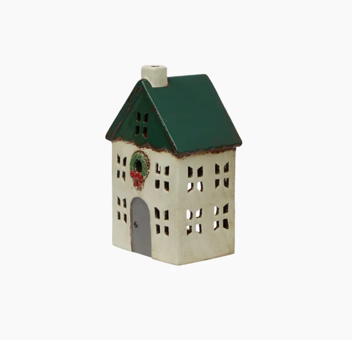 Christmas Tea Light Green with Wreath Small