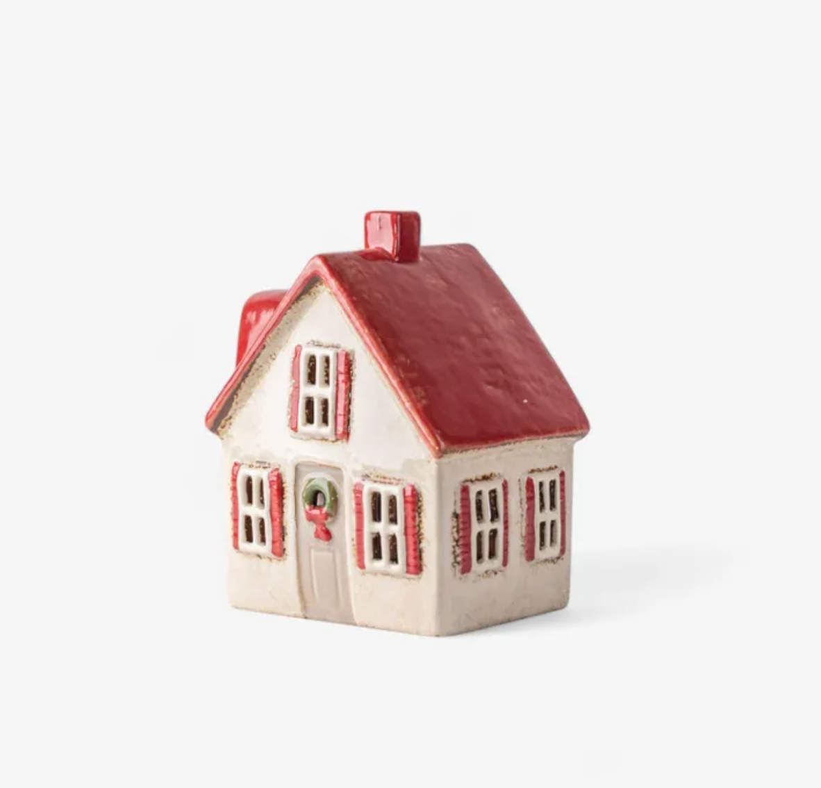 Christmas Tea Light House Cream With Shutters