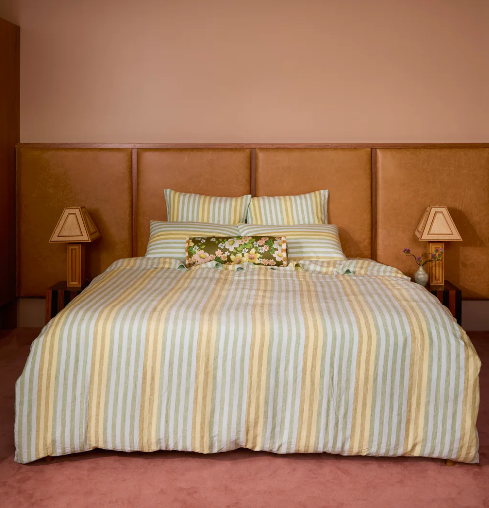 Bonnie & Neil Stripe Blue Green Euro Pillowcase Set