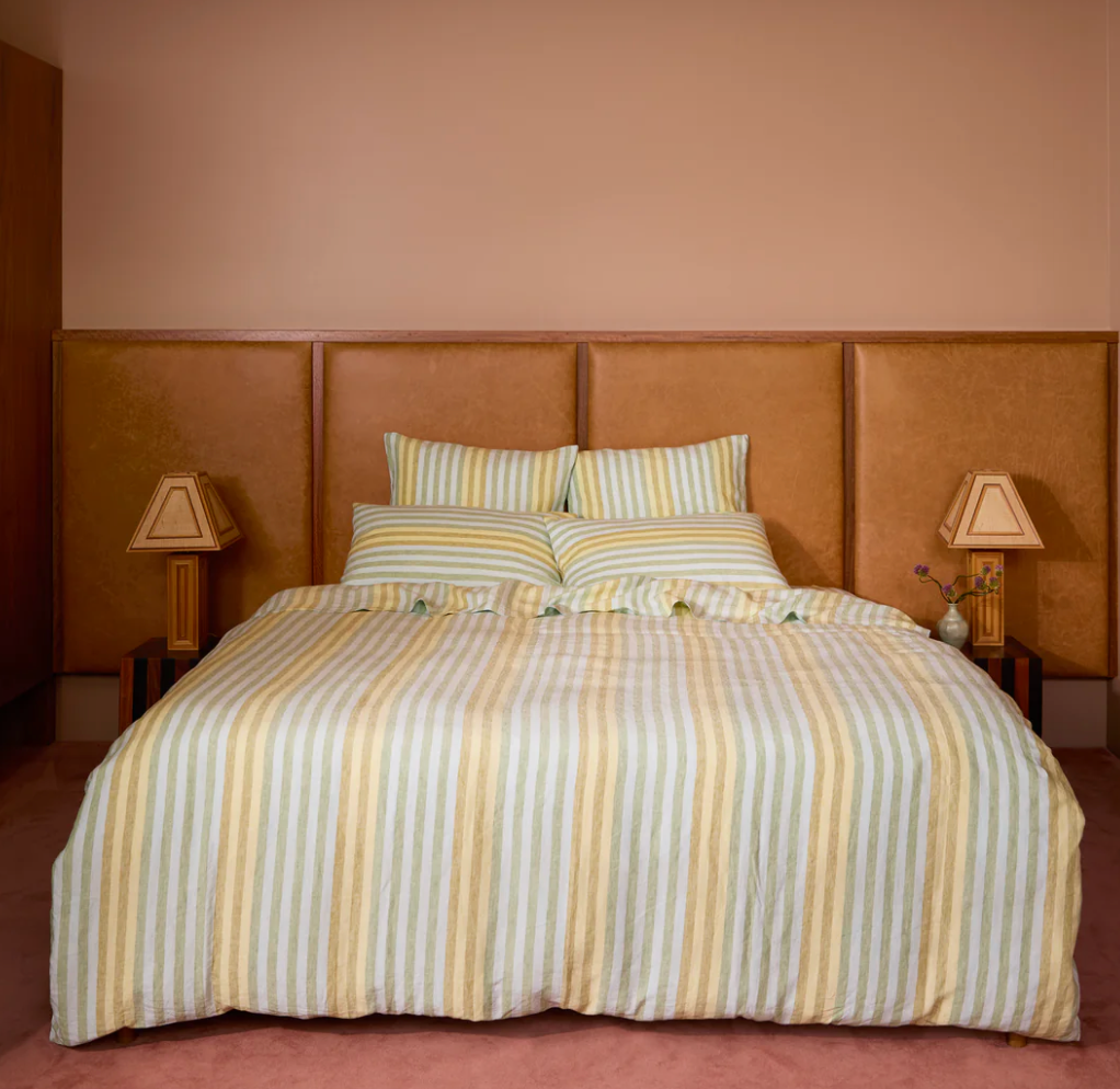 Bonnie & Neil Stripe Blue Green Bed Linen