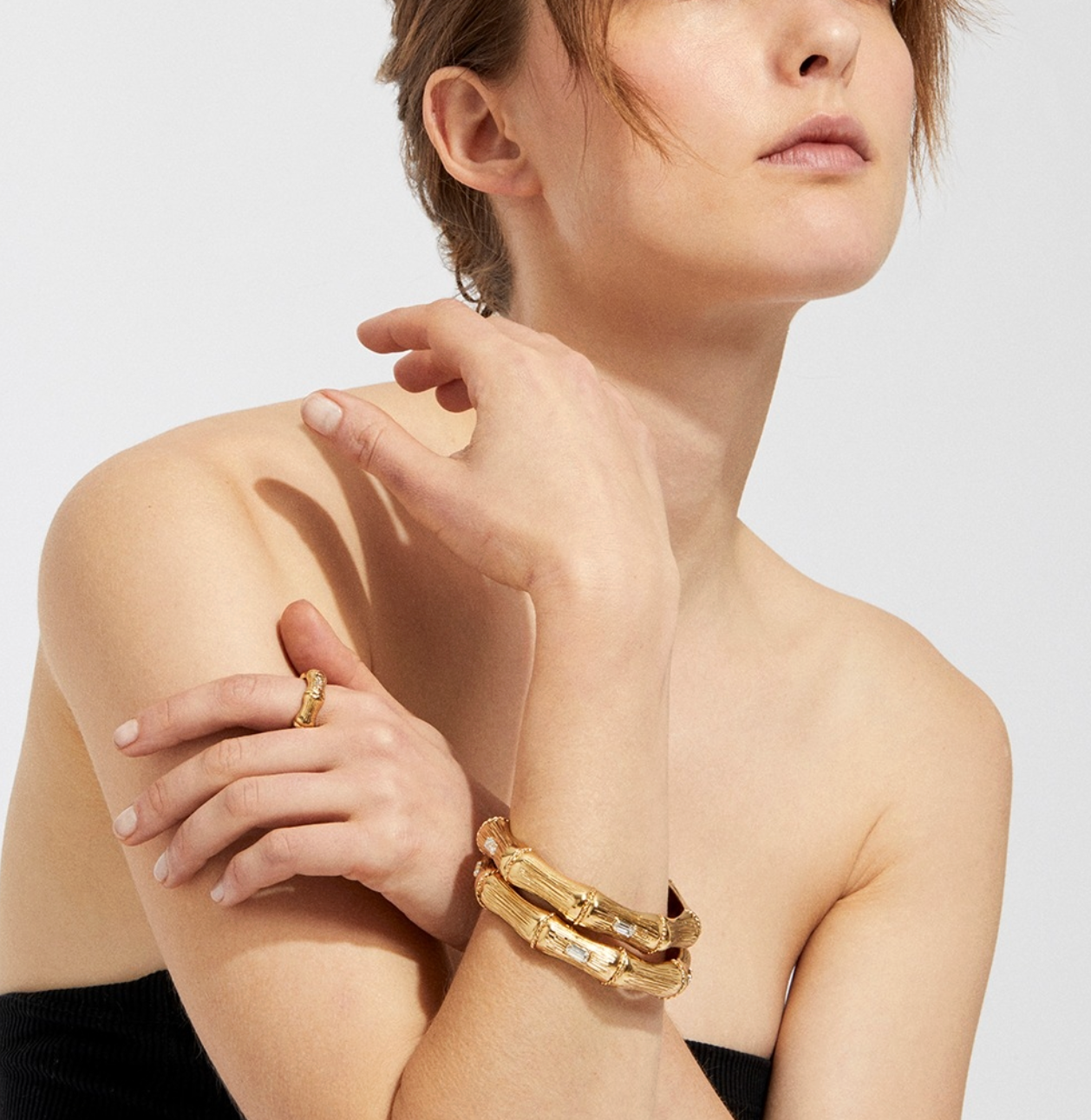 Bambou Strass Bangle