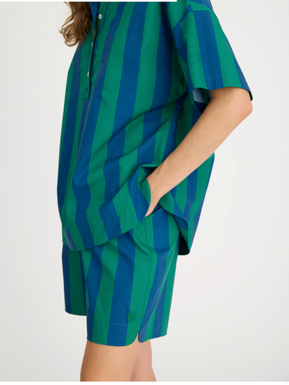 LMND Chiara Half Placket Stripe Shirt