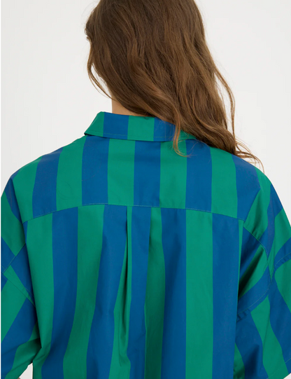 LMND Chiara Half Placket Stripe Shirt