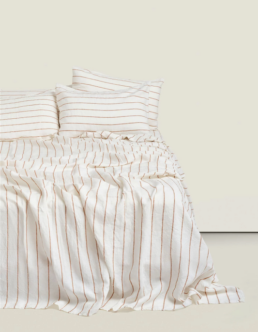 Carlotta + Gee Tobacco Stripe Bed Linen