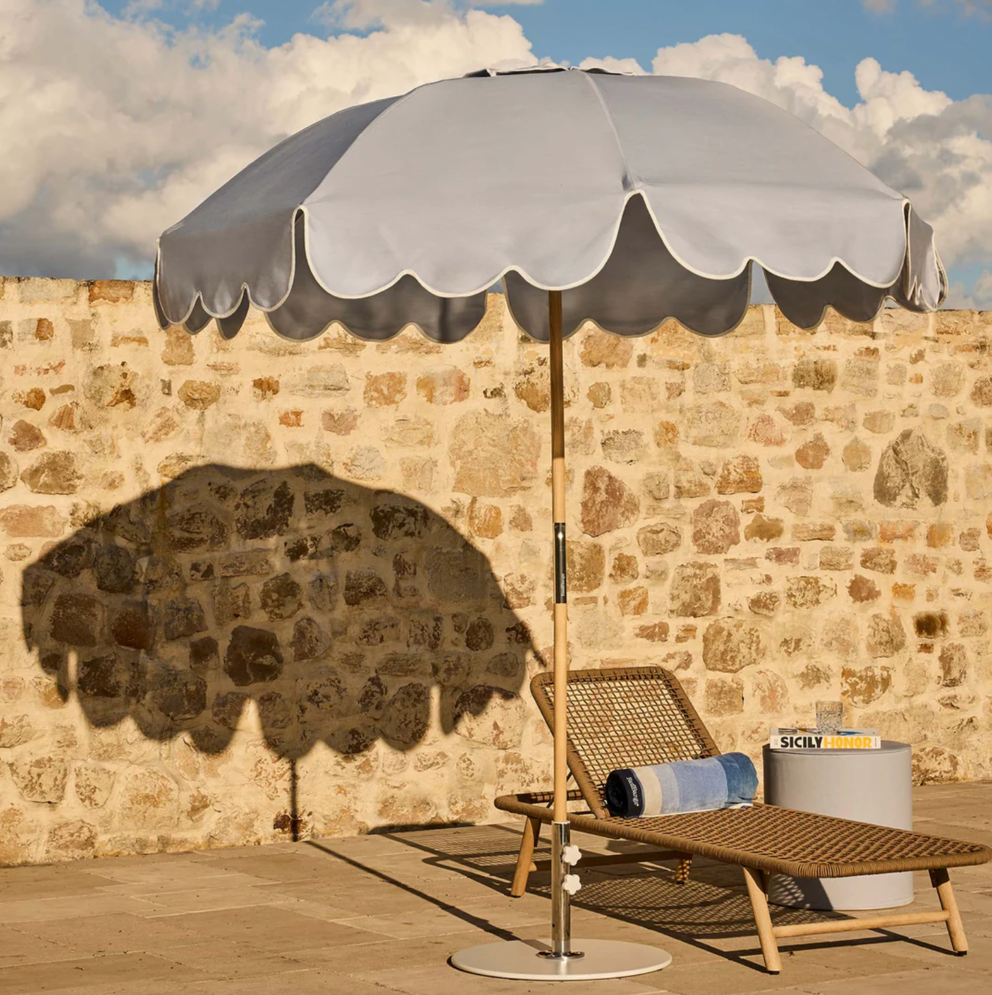 Basil Bangs Jardin Soft Scallop Patio Umbrella