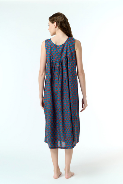 V Neck Laced Navy + Red Nightie