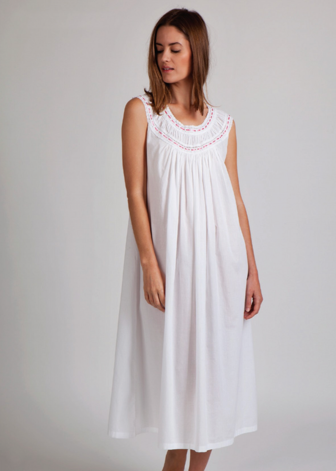 White + Pink Ribbon Nightie