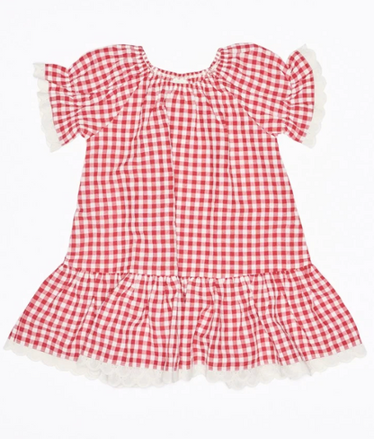 Alexa Dress - Red White Check