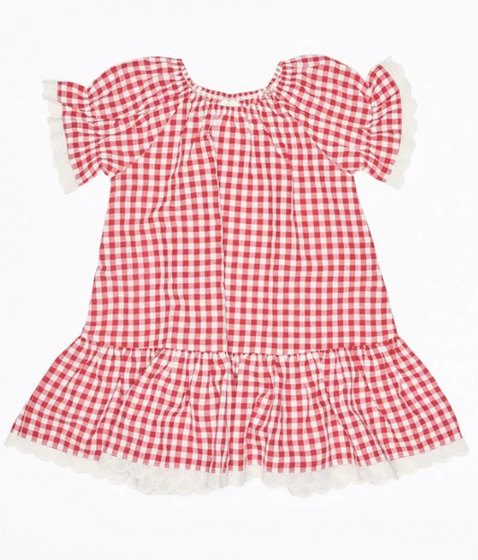 Alexa Dress - Red White Check