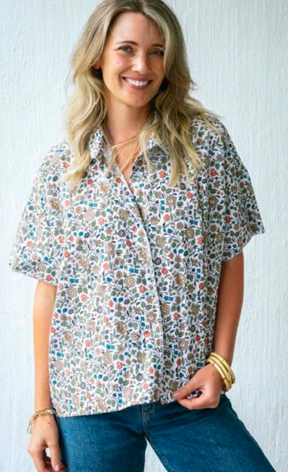 Mandalay Vintage Floral Smock Top