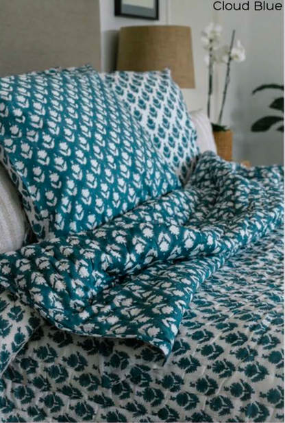 Mandalay Designs Cloud Blue Buti Shadow Bed Linen