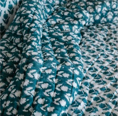 Mandalay Designs Cloud Blue Buti Shadow Bed Linen