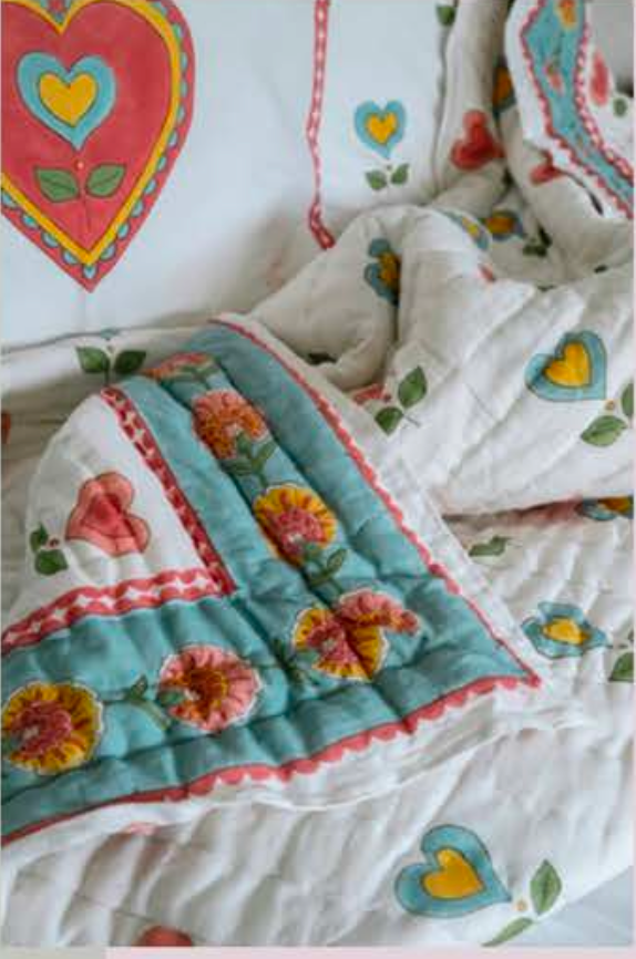 Mandalay Designs Big Happy Hearts Bed Linen