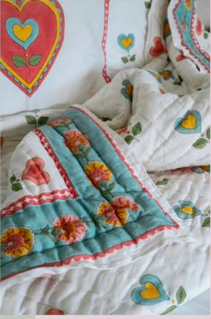 Mandalay Designs Big Happy Hearts Bed Linen