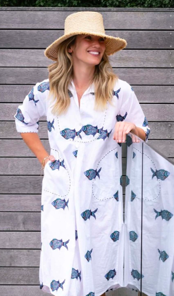 Mandalay Multi Fish Shirtdress