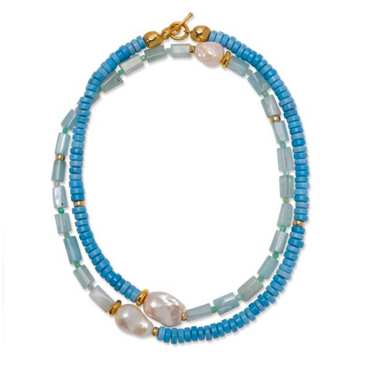 Lizzie Fortunato Cabana Necklace in Sky Blue