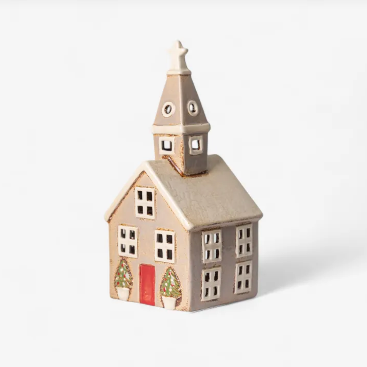 Christmas Tea Light Stone Church