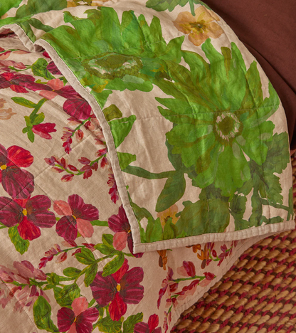 Bonnie & Neil Lupin/Marigold Quilted throw