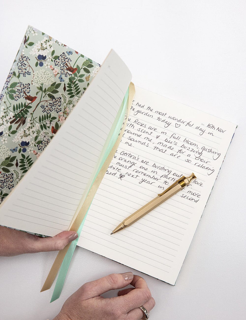 Bespoke Letterpress Sparrows Linen Bound Lined Journal