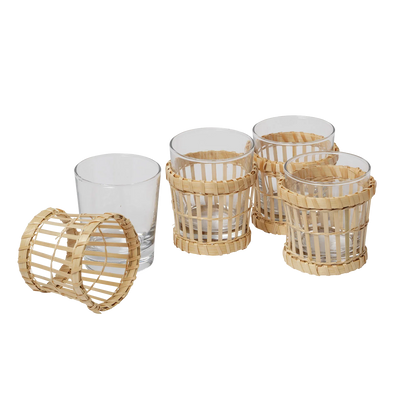 Wicker Glass Set